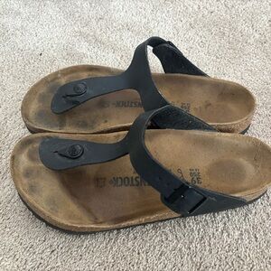 Birkenstock Black and Brown Thong Sandals